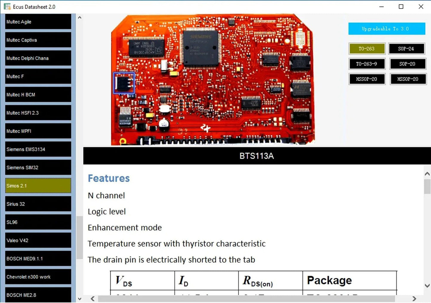 Logiciel Ecus DataSheet 2.0