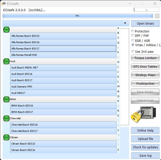 Logiciel ECUsafe 2.0