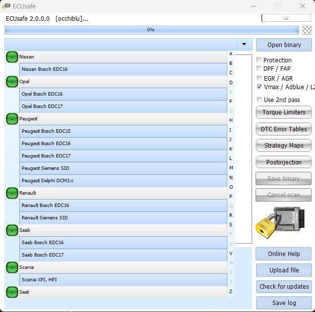 Logiciel ECUsafe 2.0