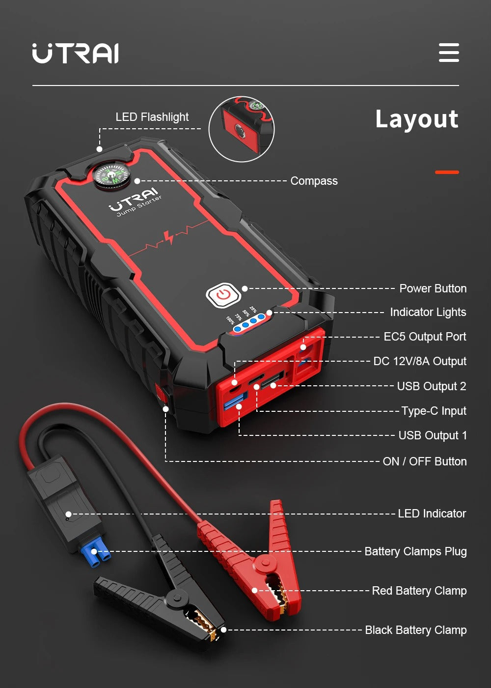 UTRAI 2000A - Booster de démarrage
