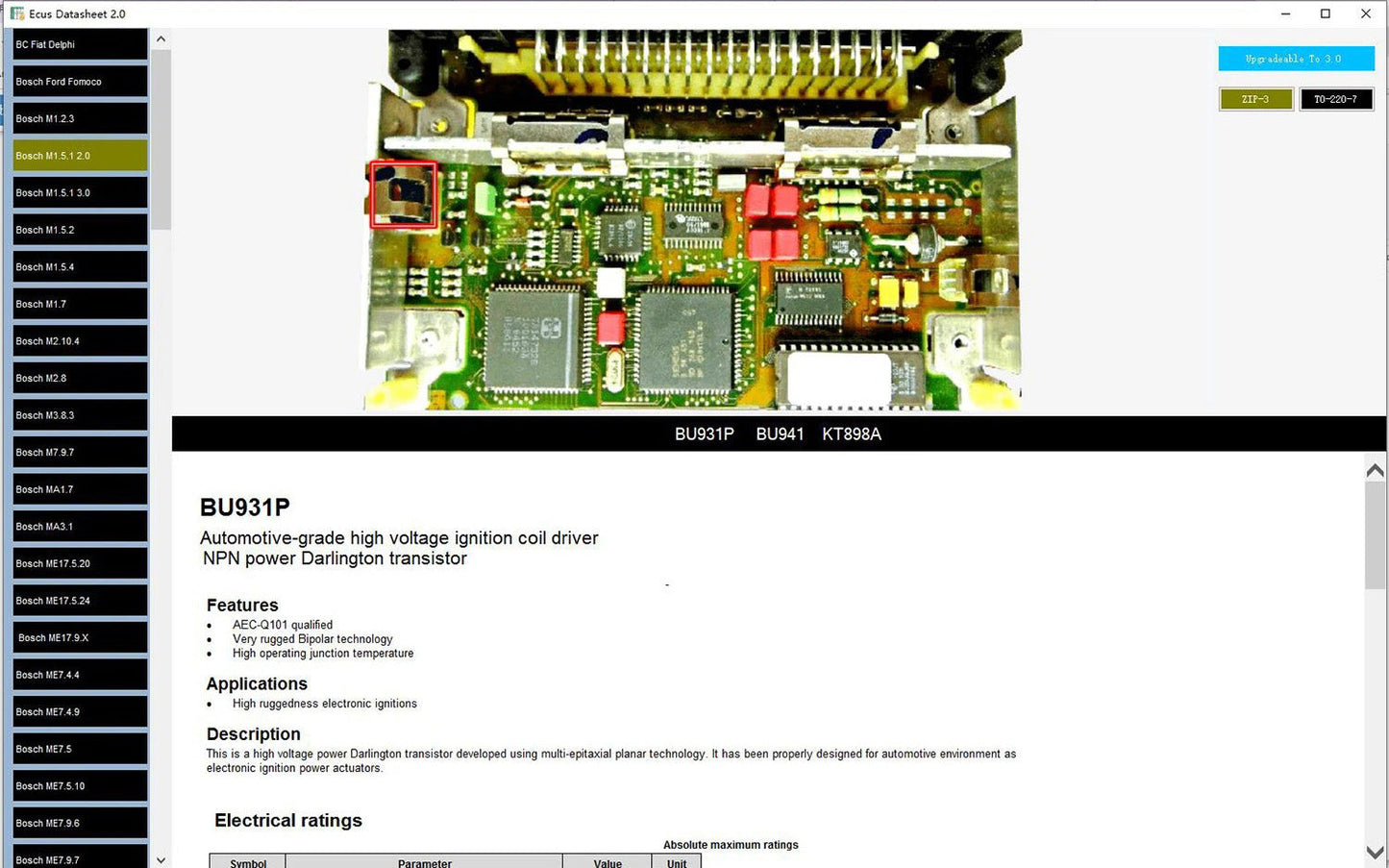 Logiciel Ecus DataSheet 2.0