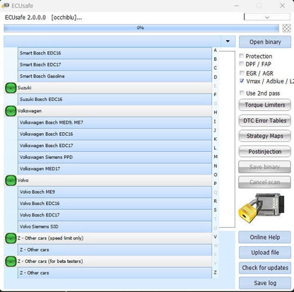 Logiciel ECUsafe 2.0