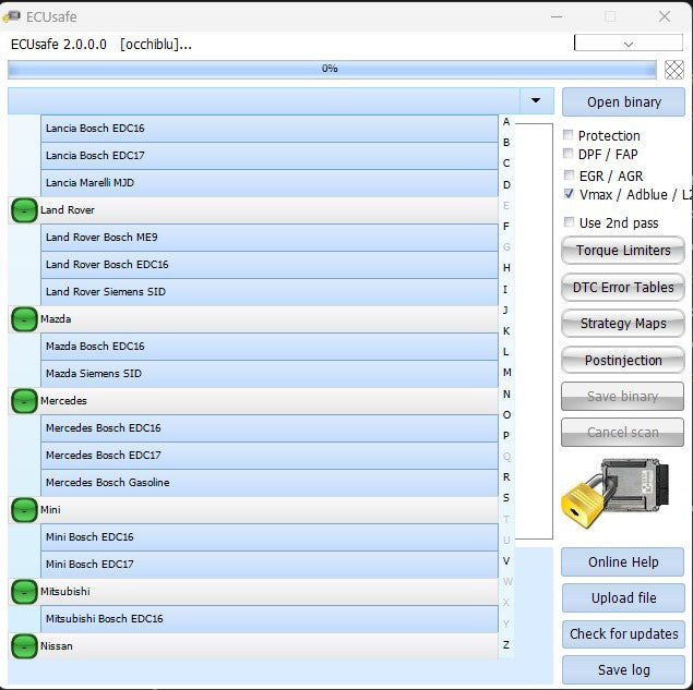 Logiciel ECUsafe 2.0