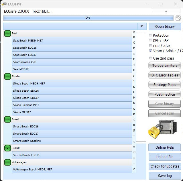 Logiciel ECUsafe 2.0