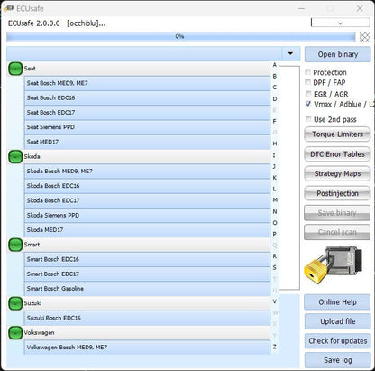 Logiciel ECUsafe 2.0